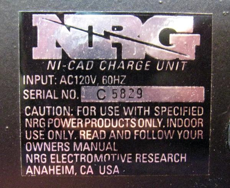 Picture of NRG Model 600 Ni-Cad Battery Charger