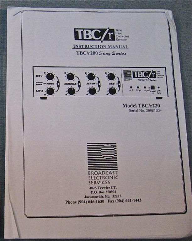 Picture of Sony DSR-60/60P Operation Instructions Manual with TBC/r220 Instruction Manual