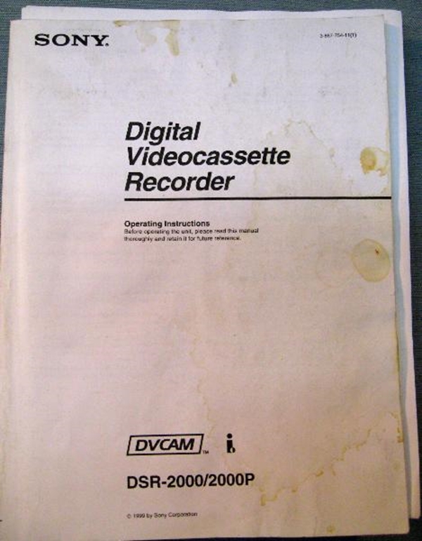 Picture of Sony DSR-2000/2000P Operating Instructions