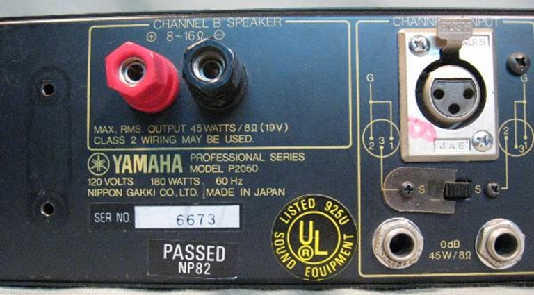 Picture of Yamaha P2050 Power Amplifier (sn 6673)
