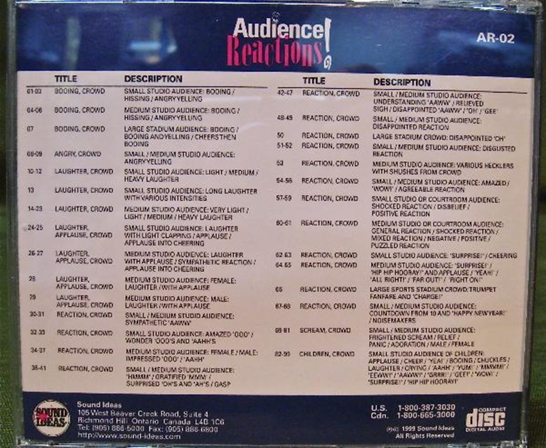 Picture of Sound Ideas Sound Effects Audience Reactions 1 & 2