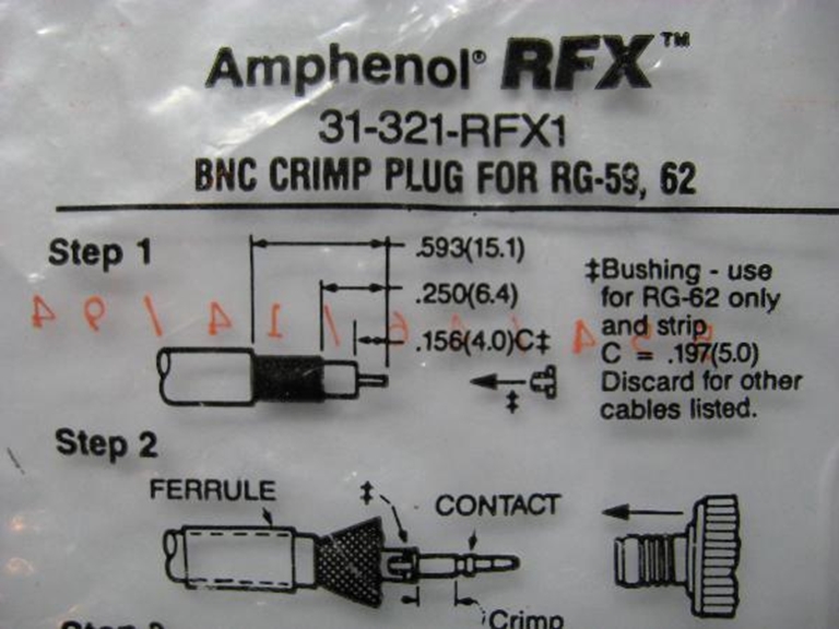 Picture of Amphenol 31-321-RFX1 BNC Connectors