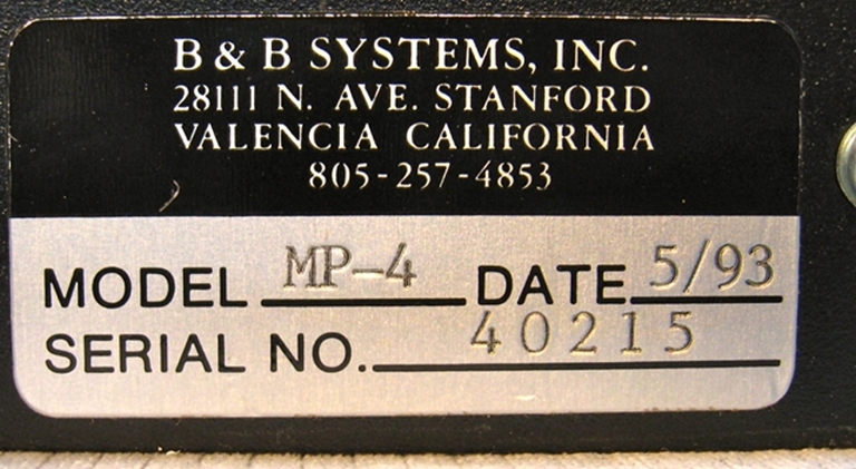 Picture of B&B Systems MP-4 Record Meter assembly: sn40215