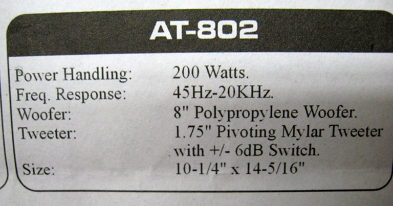 Picture of AudioPlex Model AT- 802 In Wall speakers