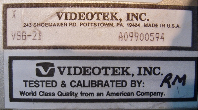 Picture of Videotek  VSG-21 Video Pattern Generator, snA09900594
