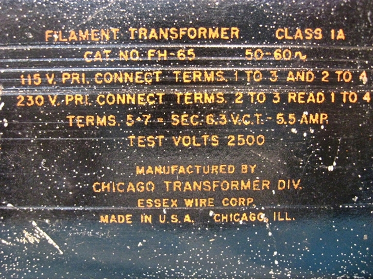 Picture of Chicago Transformer Company FH-65 Filament Transformer