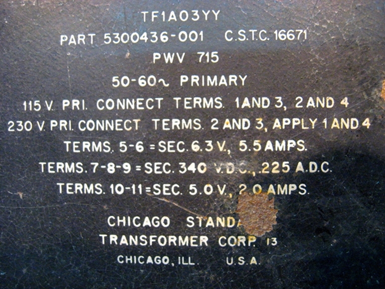 Picture of Chicago Standard Transformer PWV 715 Power Transformer