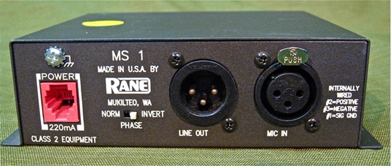 Picture of Rane MS-1 Mic Preamplifier, sn089322.