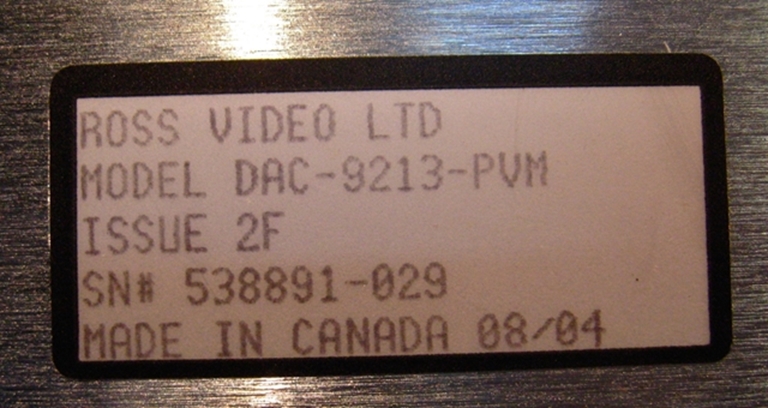 Picture of Ross DAC-9213-PVM SDI to RGB/Component converter