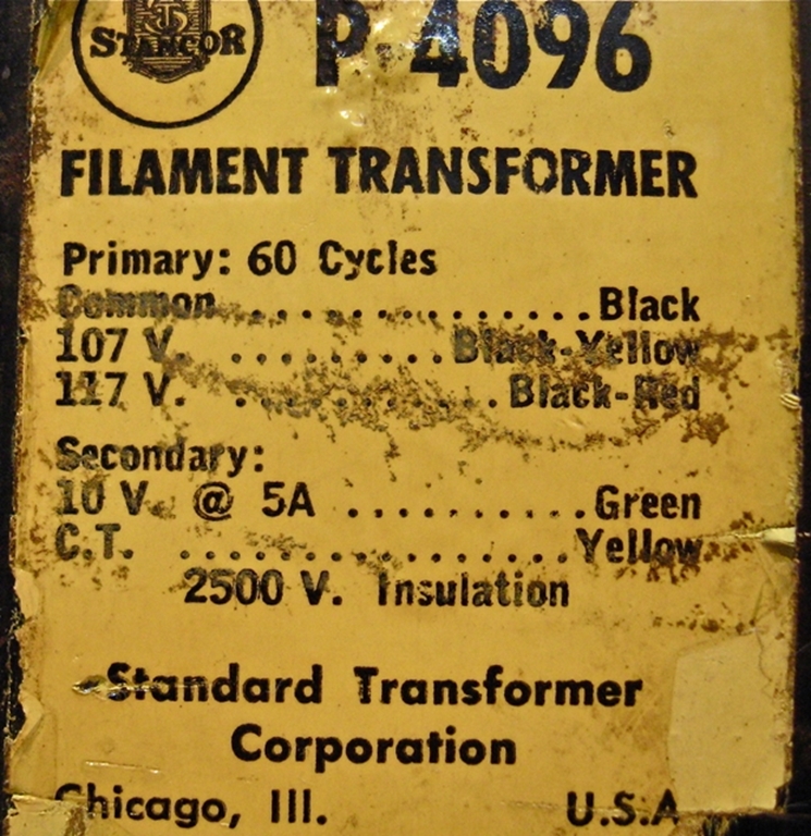 Picture of Chicago Transformer Company P-4096 Filament Transformer