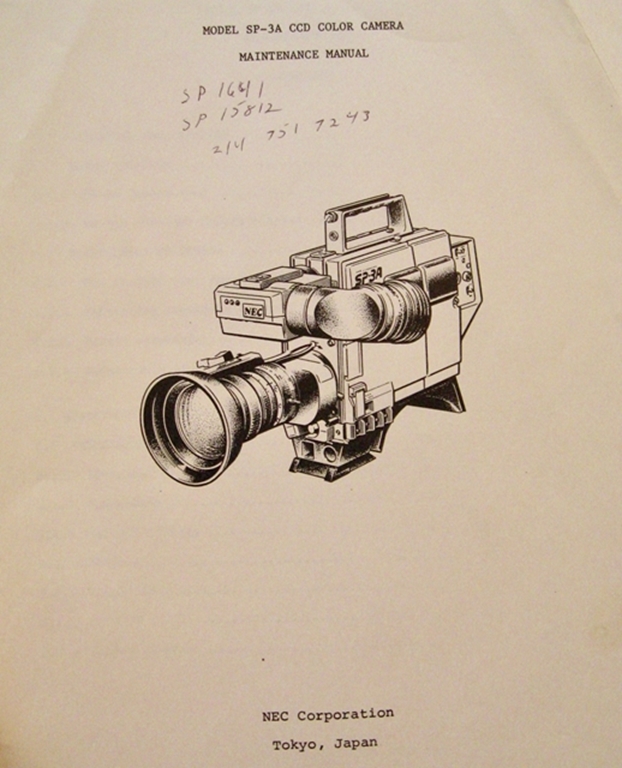 Picture of NEC SP-3 CCD Camera Manual