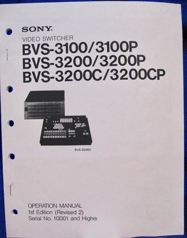 Picture of Sony BVS-3100 Operation Manual,1st Ed Rev 2.