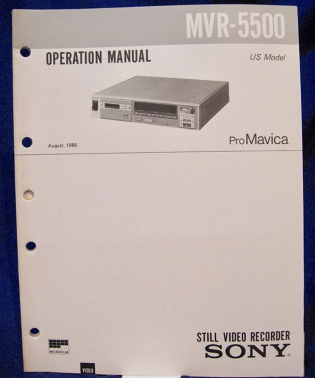 Picture of Sony MVR-5500 Operation Manual