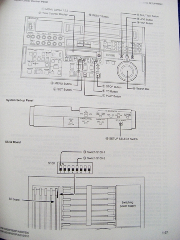 Picture of Sony DVW-A500/500/(A500/1)/(500/1)/A510/510/CA510 Installation Manual 1st Edition (Revised 6)