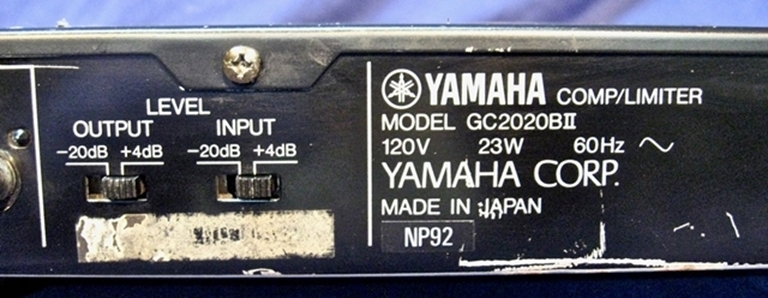 Picture of Yamaha GC2020BII 2 channel Compressor/Limiter