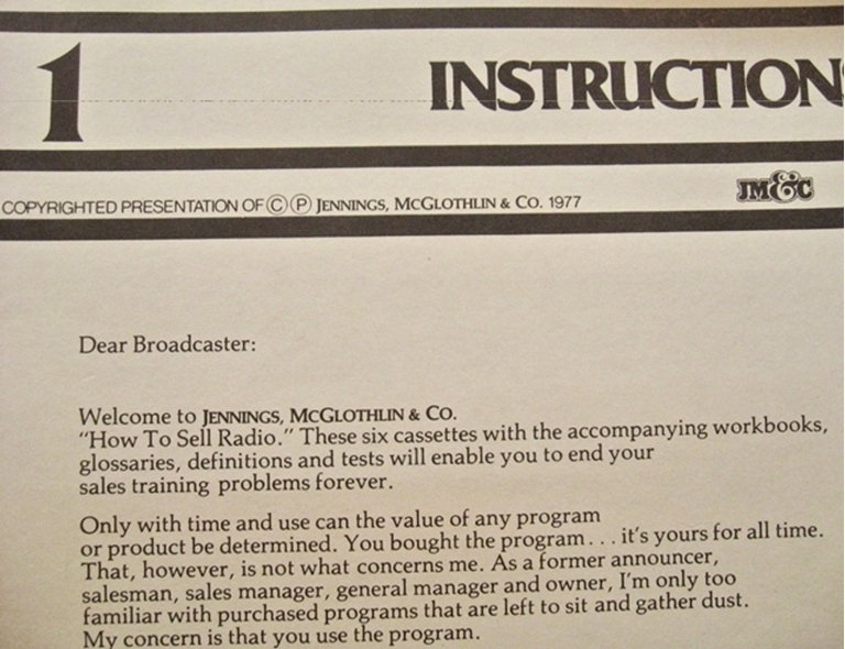 Picture of JM&C "How To Sell Radio" 1977