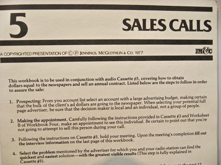 Picture of JM&C "How To Sell Radio" 1977