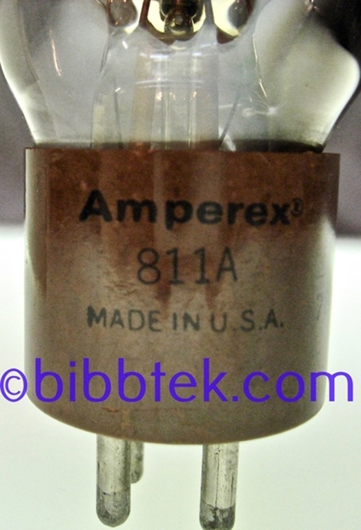 Picture of Amperex 811A Transmitter tube #0113, NOS, tests good.