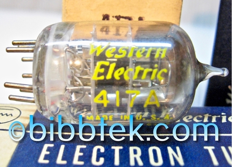 Picture of Western Electric 417A vacuum tubes, NOS.
