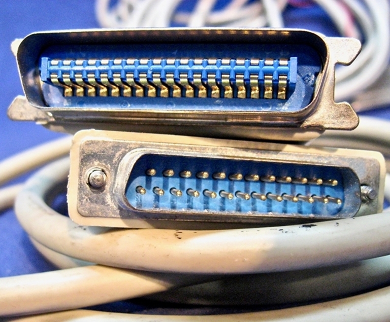 Picture of Centronics 36 to DB25 Cables, Gold flashed.