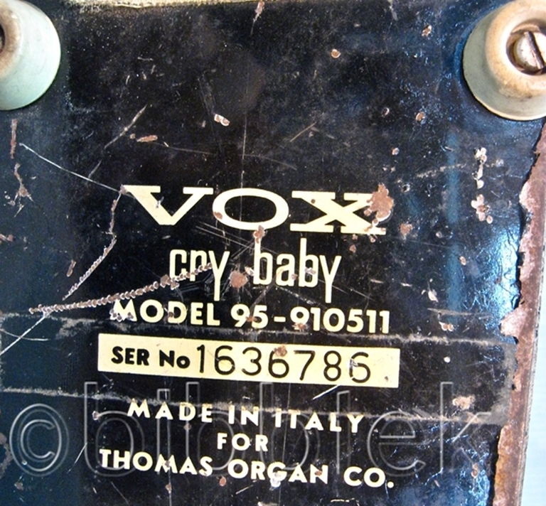 Picture of Vox Cry baby Vintage Wah pedal. sn1636786.