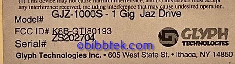 Picture of Glyph IMPROV 1 Gig Jaz drive, in original box, no disks.