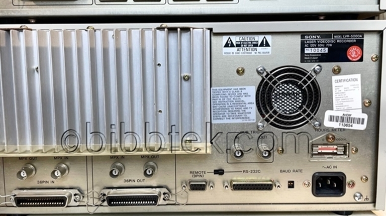 Picture of Sony LVR5000 Laser DIsk recording system with Blank  Media.