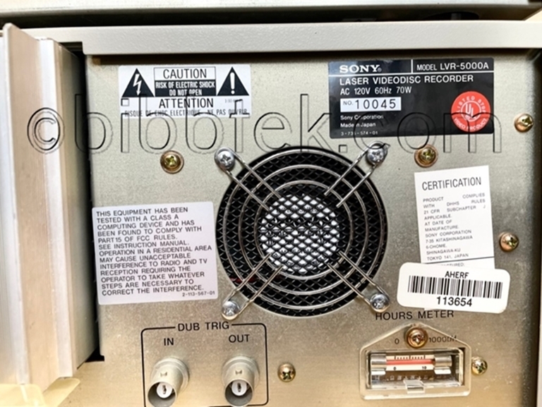 Picture of Sony LVR5000 Laser DIsk recording system with Blank  Media.