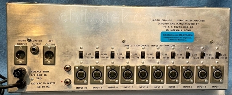 Picture of Bozak CMA10-2, Stereo 10 channel.  SOLD Out.