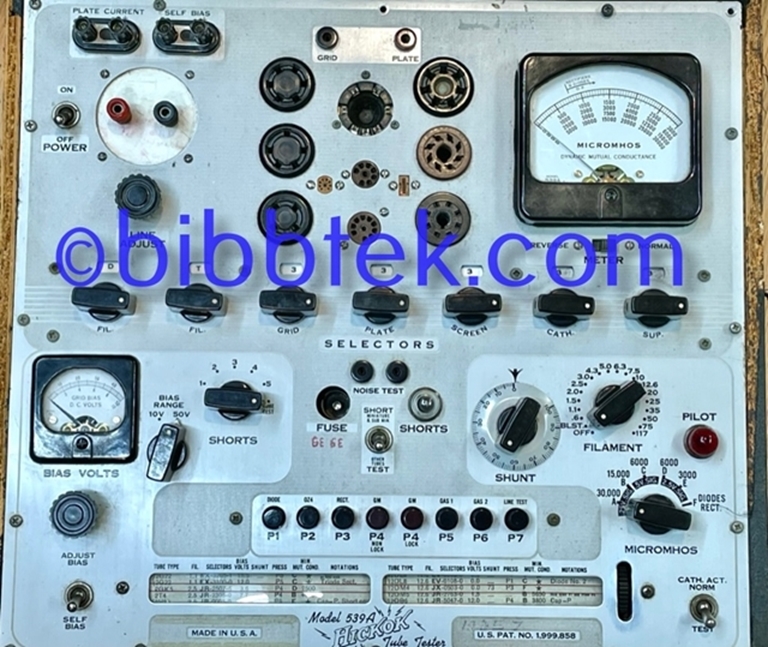 Picture of Hickok 539A Tube tester, for parts, sn10529. SOLD.