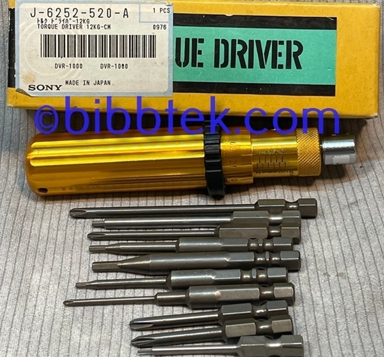 Picture of Sony VTR  Alignment Tools, over 40 items.