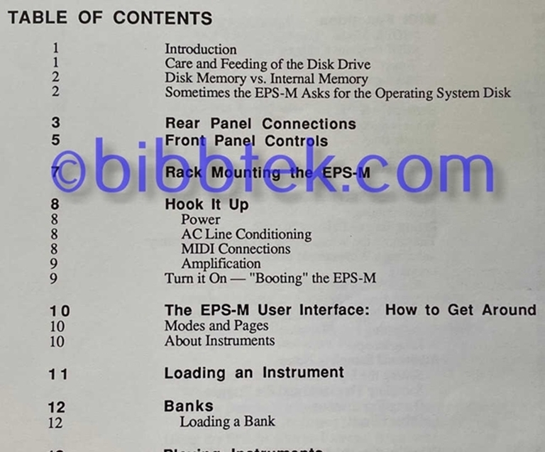 Picture of Ensoniq EPS Manuals