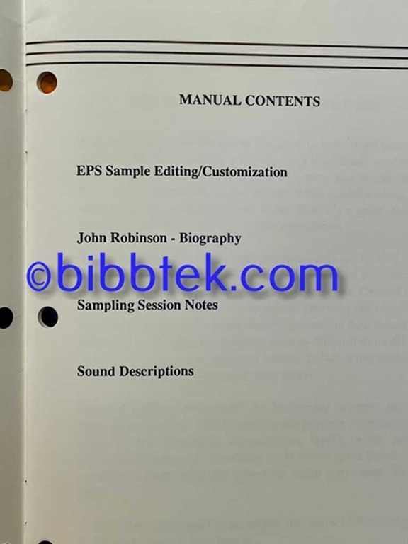 Picture of Ensoniq EPS Manuals