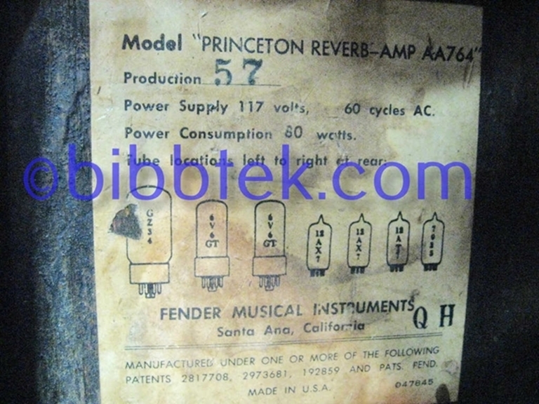 Picture of 1967 Fender Princeton Reverb, sn A18544.