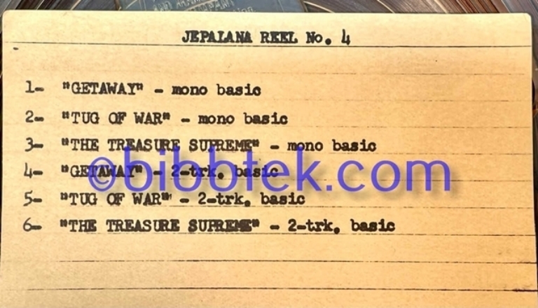 Picture of Jepalana Studio Masters,  35 7" reels from Associated Recording Studios. SOLD OUT.