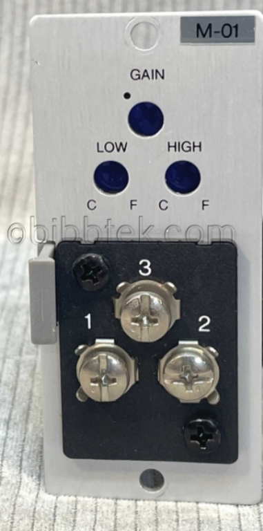 Picture of TOA Model M-01 Microphone Input Module with Screw Terminals.