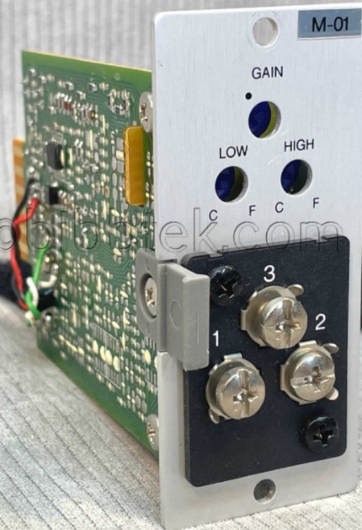 Picture of TOA Model M-01 Microphone Input Module with Screw Terminals.