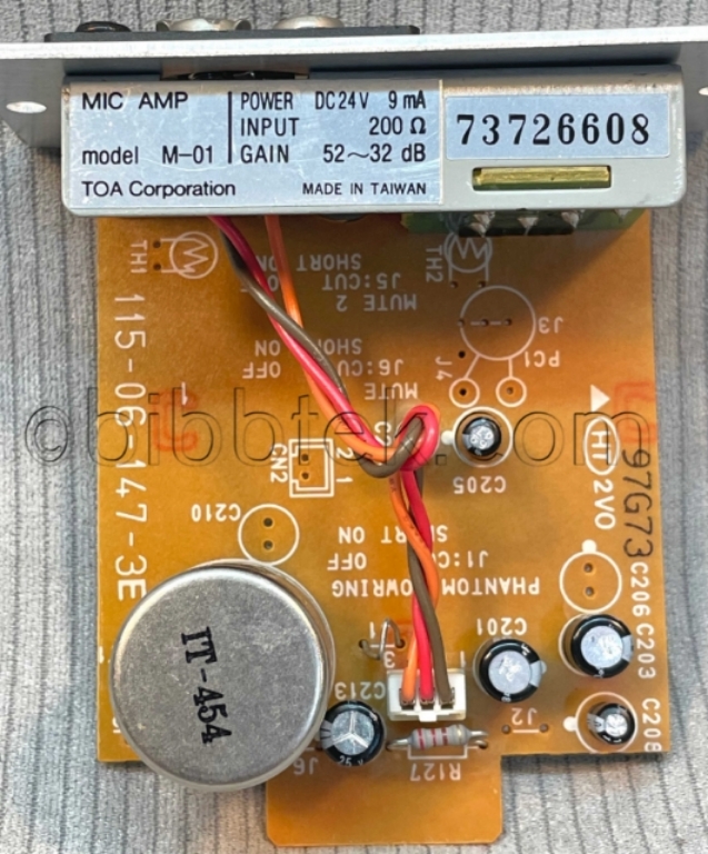 Picture of TOA Model M-01 Microphone Input Module with Screw Terminals.
