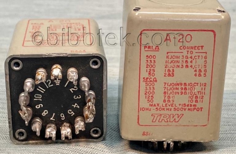 Picture of UTC TRW A-20 Input Transformers.