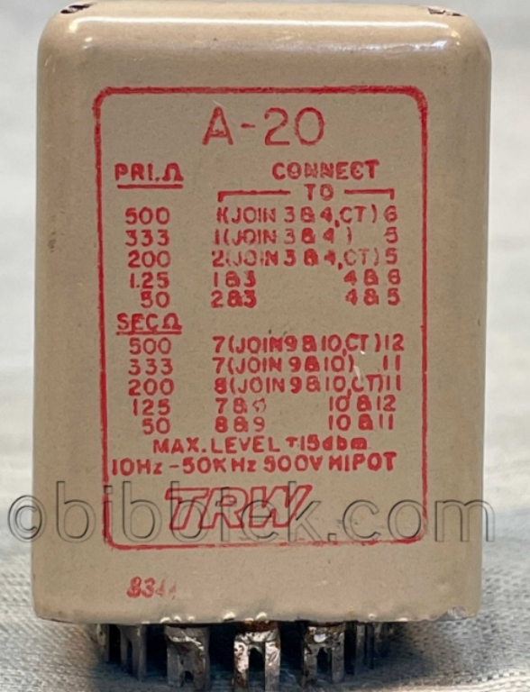 Picture of UTC TRW A-20 Input Transformers.