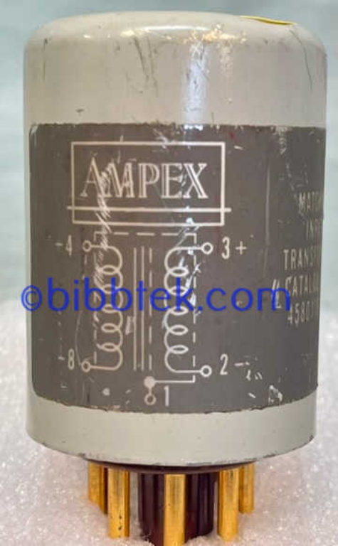 Picture of Ampex 4580116-20 Octal plug in Transformer, grey case with gold pins.